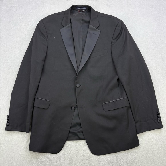 Tommy Hilfiger Other - Tommy Hilfiger Tuxedo Mens 42L Black Blazer Wool Blend Notch Lapels Formal Suit